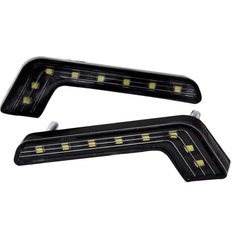 Auton L-tyypin DRL valot - erittäin kirkkaat - on/off toiminto - vedenpitävä - LED - 2 kpl