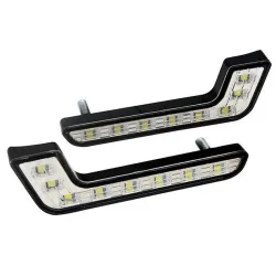 Luzes DRL do tipo L do carro - super brilhantes - função liga / desliga - à prova d'água - LED - 2 peças