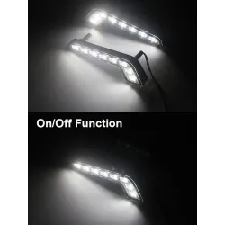 Auton L-tyypin DRL valot - erittäin kirkkaat - on/off toiminto - vedenpitävä - LED - 2 kpl