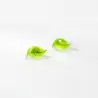Små gröna blad örhängen - silverpläterade