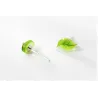 AretesPendientes pequeños de hoja verde - baño de plata
