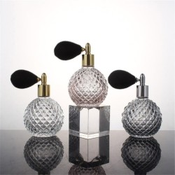Frasco de perfume vintage - recipiente vazio - com atomizador - vidro cristal - 100ml