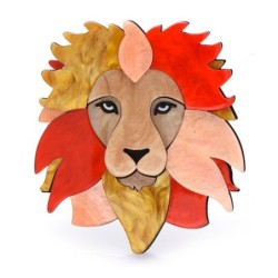 BrochesCabeza de león de colores - broche acrílico