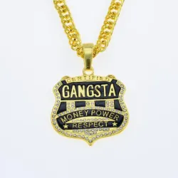 Gangsta - collier en or style rap