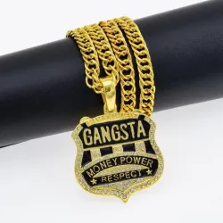 Gangsta - złoty naszyjnik w stylu rapNaszyjniki