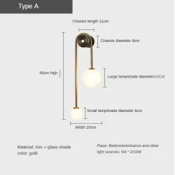Moderne Wandleuchte - Doppelglaskugel - Goldeisen - LED G9 - AC90-260V