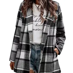 ChaquetasChaqueta a cuadros de moda - abrigo corto