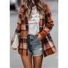 Modna kurtka w kratę - krótki płaszczKurtki