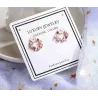 Små runde øreringe - sommerfugl - blomster - perle - cubic zirconia - 925 sterling sølv