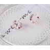 Små runde øreringe - sommerfugl - blomster - perle - cubic zirconia - 925 sterling sølv