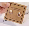 Boucles d'oreilles petites rondes - papillon - fleurs - perle - oxyde de zirconium - argent 925