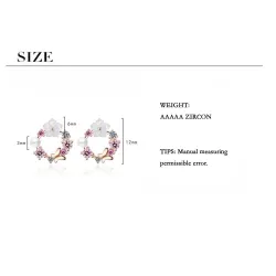 Boucles d'oreilles petites rondes - papillon - fleurs - perle - oxyde de zirconium - argent 925