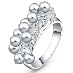 AnillosAnillo de perlas de uva - plata de ley 925