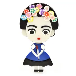 Mexicansk / afrikansk pige - akryl broche