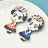 Mexicansk / afrikansk pige - akryl broche