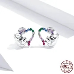 Paresseux lent avec coeur en zircon coloré - argent sterling 925