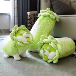 Groene kool hond - zacht kussen - speelgoedKnuffels
