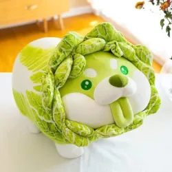 Chien chou vert - oreiller moelleux - jouet