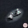 AretesPerezoso con corazón de ópalo - Pendientes de plata de ley 925