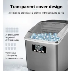 Automatic ice cubes maker - English panel - 25 kgs / 24HBar supply