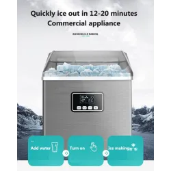 Automatic ice cubes maker - English panel - 25 kgs / 24HBar supply