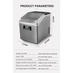 Automatic ice cubes maker - English panel - 25 kgs / 24HBar supply