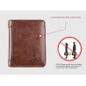 Modny portfel - etui na karty kredytowe - antykradzieżowy RFID - składany - prawdziwa skóraPortfele