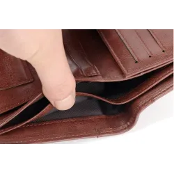 Fashionable wallet - credit card holder - anti theft RFID - foldable - genuine leatherWallets