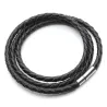 Ægte flettet læder - armbånd med magnetlåse