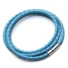 Vera pelle intrecciata - Bracciale con chiusure magnetiche