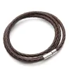 Vera pelle intrecciata - Bracciale con chiusure magnetiche
