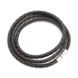 PulseraCuero genuino trenzado - pulsera con cierres magnéticos