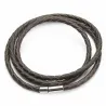 Vera pelle intrecciata - Bracciale con chiusure magnetiche