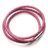 Vera pelle intrecciata - Bracciale con chiusure magnetiche
