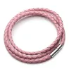 Vera pelle intrecciata - Bracciale con chiusure magnetiche