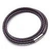 Vera pelle intrecciata - Bracciale con chiusure magnetiche