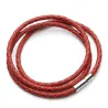 Vera pelle intrecciata - Bracciale con chiusure magnetiche