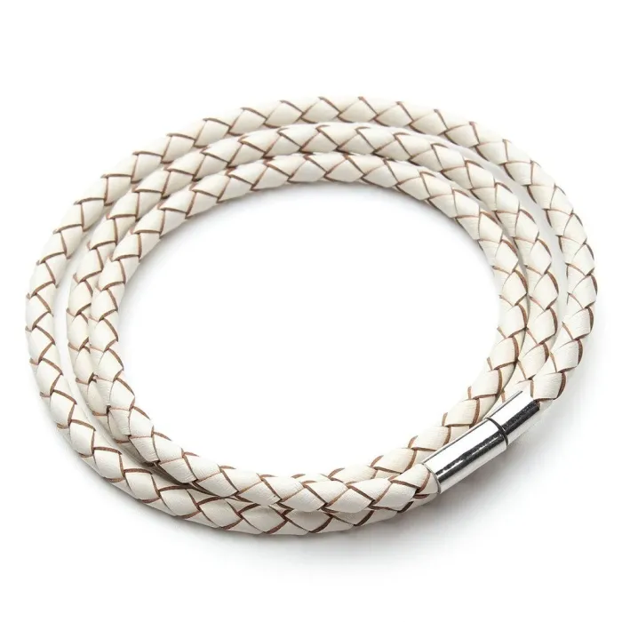 Genuine braided leather - bracelet with magnetic claspsBracelets