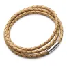 Vera pelle intrecciata - Bracciale con chiusure magnetiche
