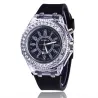 RelojesGENEVA - Reloj de cuarzo - cristales - correa de silicona - con luz LED