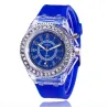 GENEVA - Relógio de quartzo - cristais - pulseira de silicone - com luz LED