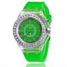 RelojesGENEVA - Reloj de cuarzo - cristales - correa de silicona - con luz LED