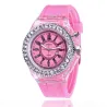 GENEVE - Quartz ur - krystaller - silikone rem - med LED lys