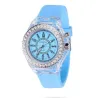 RelojesGENEVA - Reloj de cuarzo - cristales - correa de silicona - con luz LED