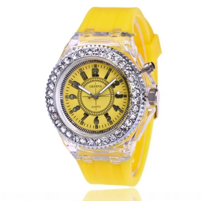 GINEVRA - Orologio al quarzo - cristalli - cinturino in silicone - con luce LED