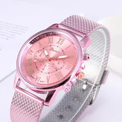 GENEVA - moderiktig Quartz-klocka - romerska siffror - läderarmband