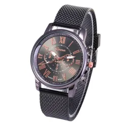 GENEVA - moderiktig Quartz-klocka - romerska siffror - läderarmband