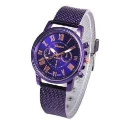 RelojesGINEBRA - reloj de cuarzo de moda - números romanos - correa de piel