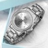 GENEVA - lyxig klocka i rostfritt stål - med strass / armband