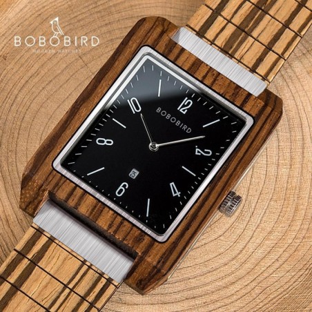 RelojesBOBO BIRD - reloj de madera de bambú - Cuarzo - con caja